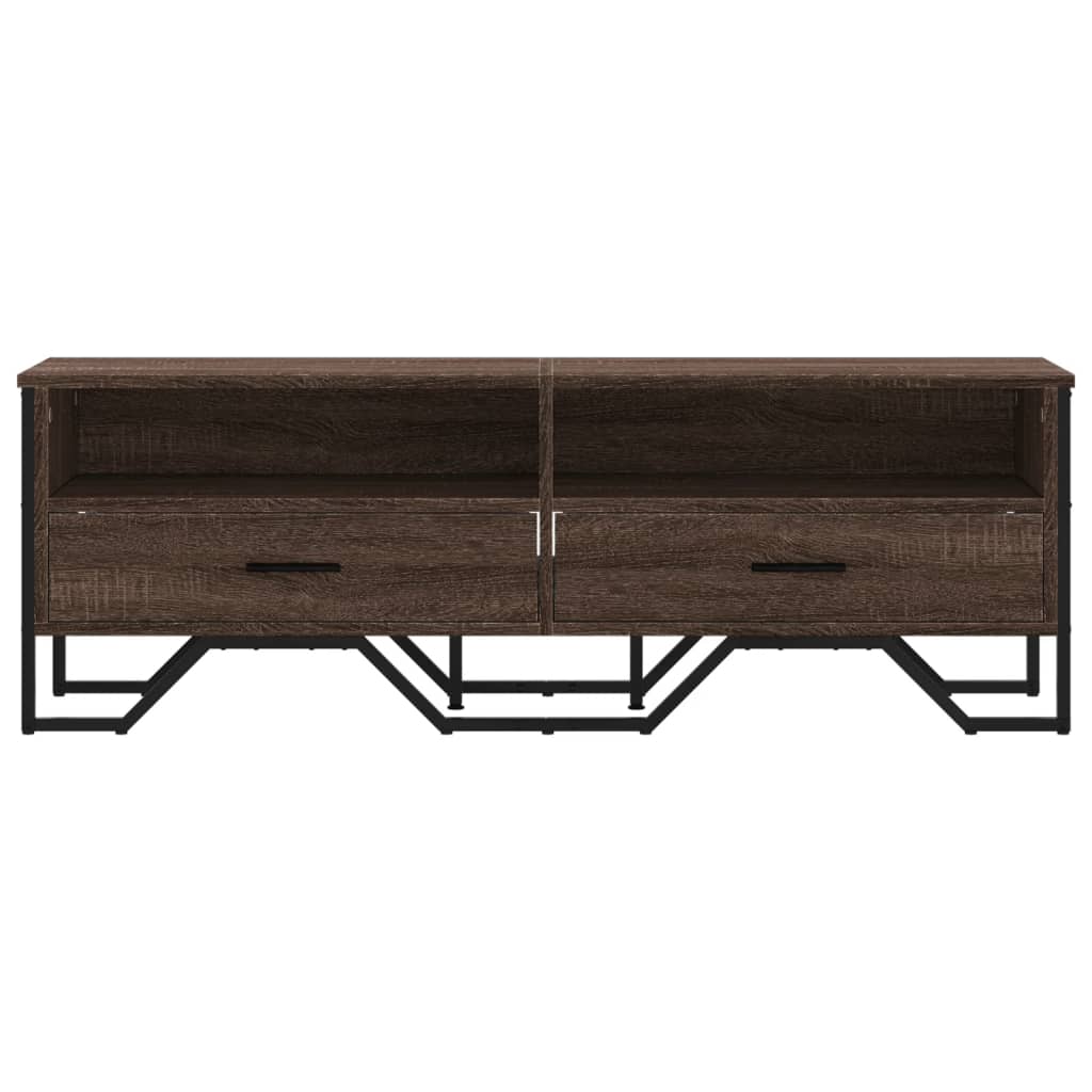 Meuble TV chêne marron 122x34x41 cm bois d'ingénierie - XIOS