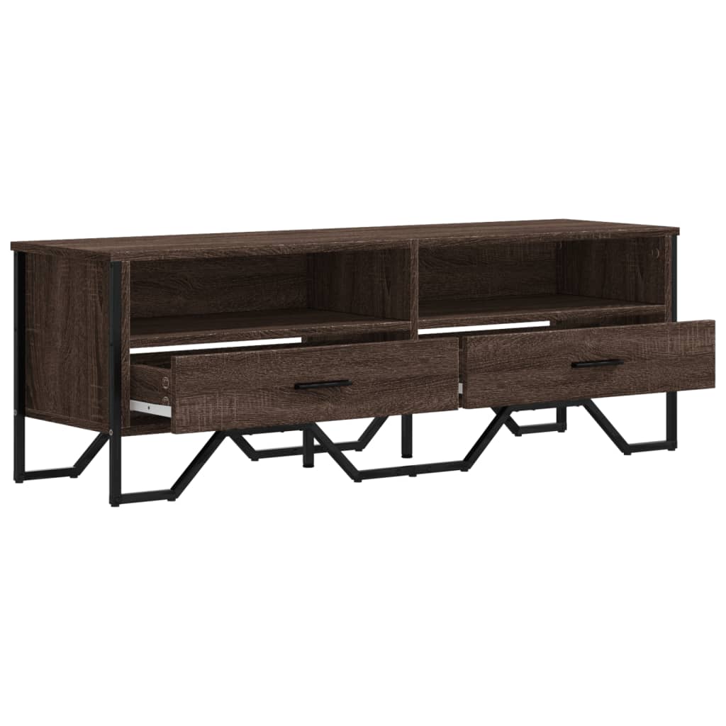Meuble TV chêne marron 122x34x41 cm bois d'ingénierie - XIOS