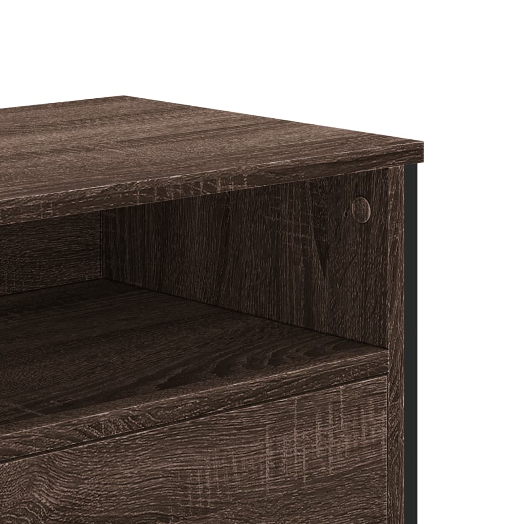 Meuble TV chêne marron 122x34x41 cm bois d'ingénierie - XIOS