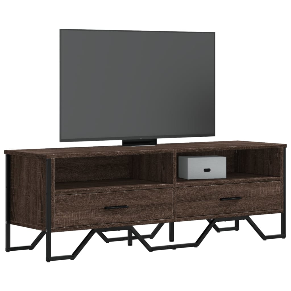 Meuble TV chêne marron 122x34x41 cm bois d'ingénierie - XIOS
