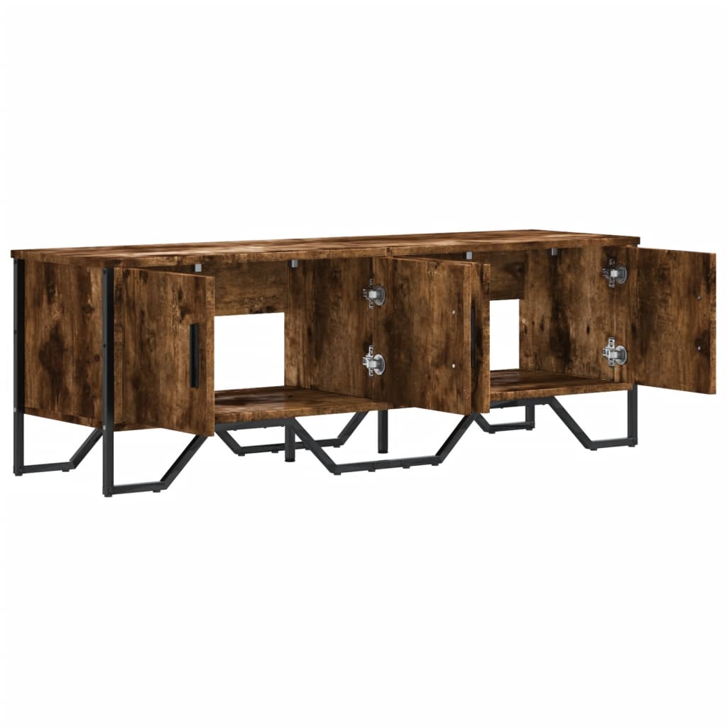 Meuble TV chêne fumé 122x34x41 cm bois d'ingénierie - XIOS