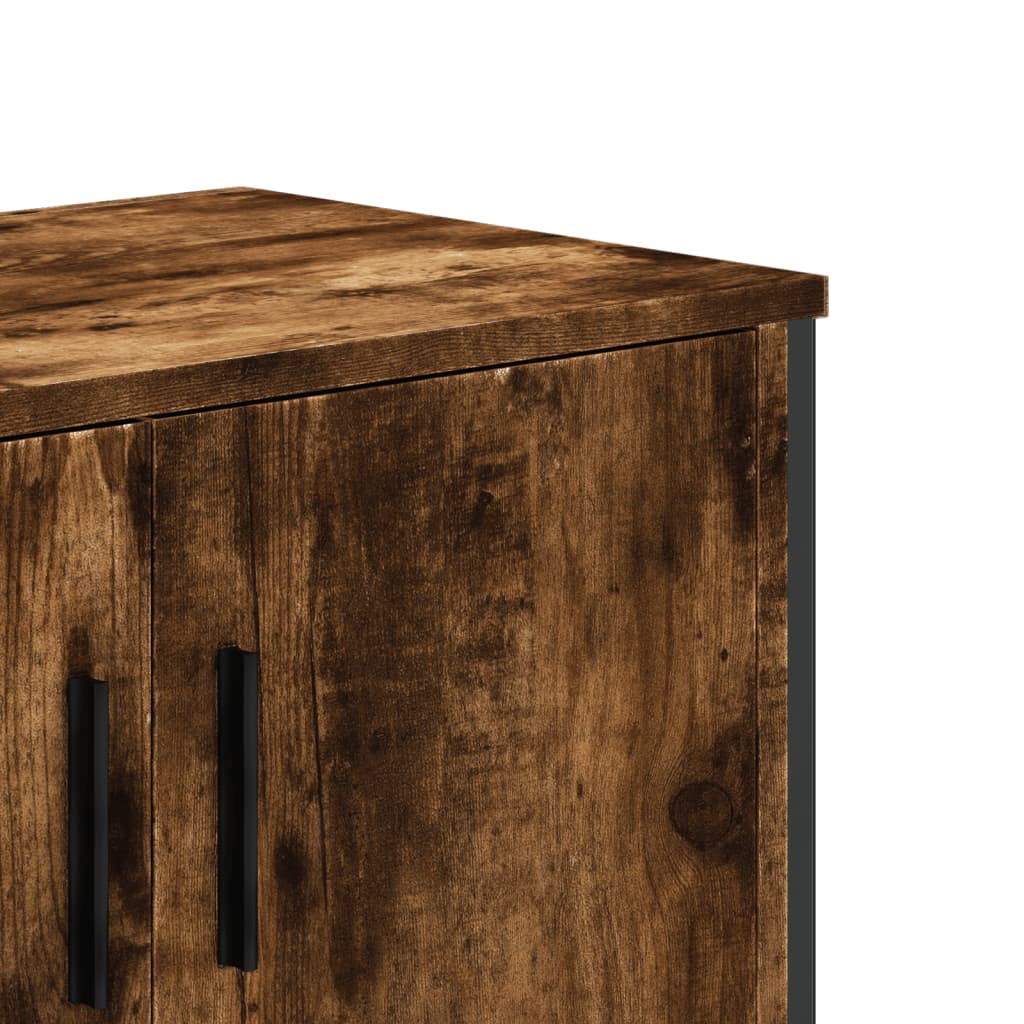 Meuble TV chêne fumé 122x34x41 cm bois d'ingénierie - XIOS