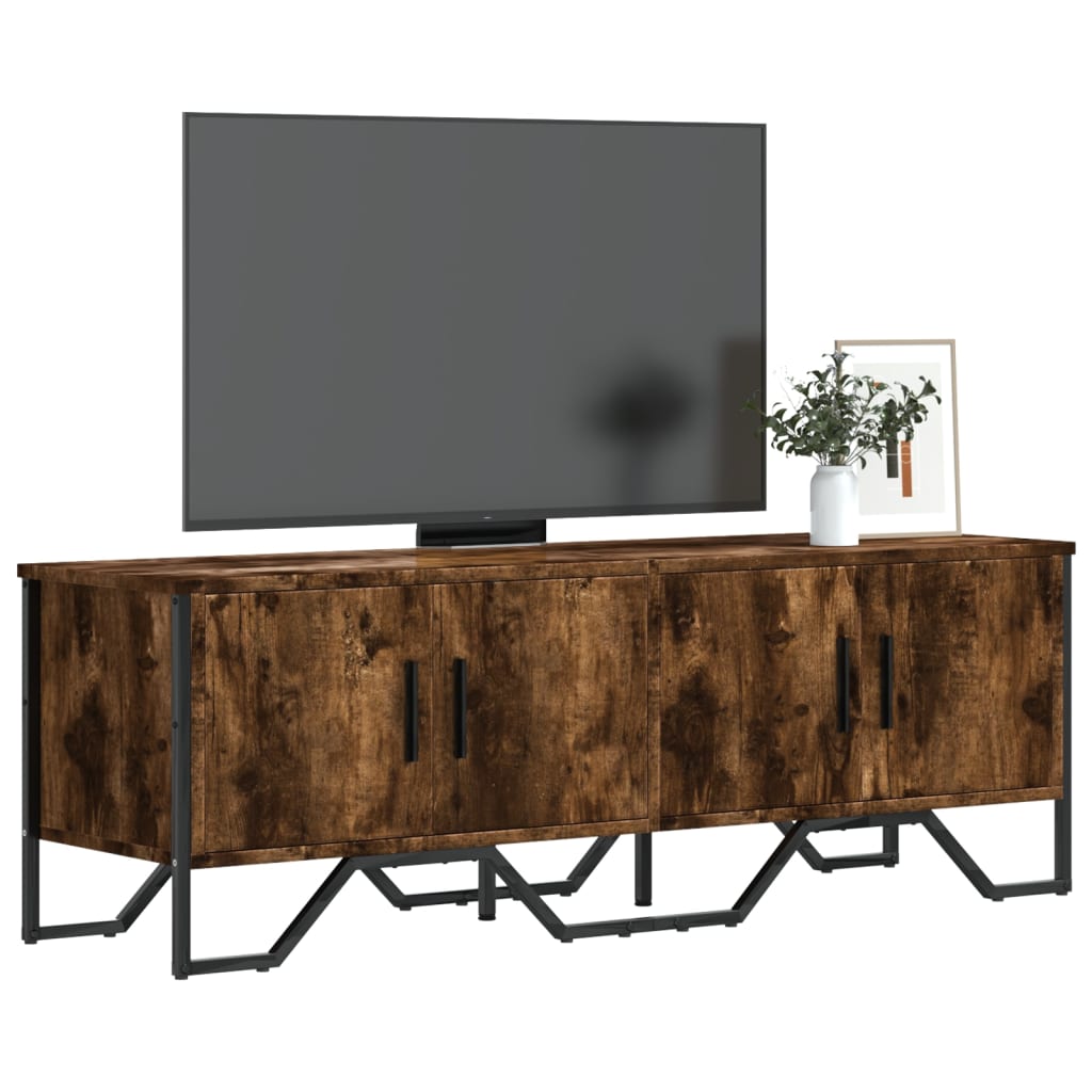Meuble TV chêne fumé 122x34x41 cm bois d'ingénierie - XIOS