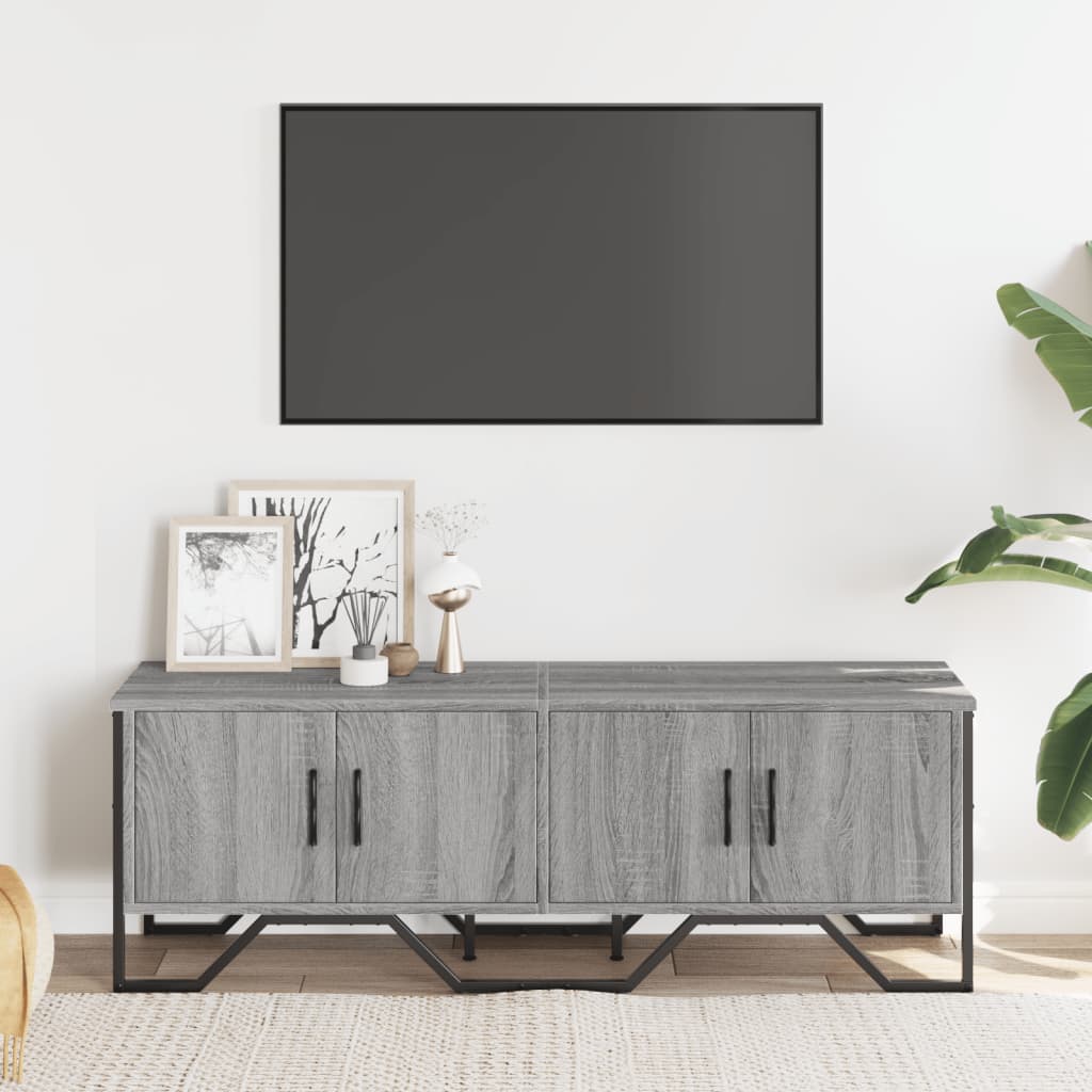 Meuble TV sonoma gris 122x34x41 cm bois d'ingénierie - XIOS