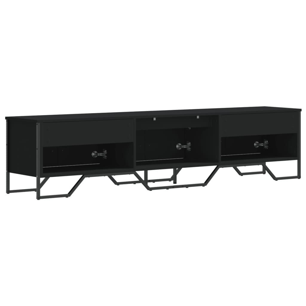 Meuble TV noir 180x34x41 cm bois d'ingénierie - XIOS