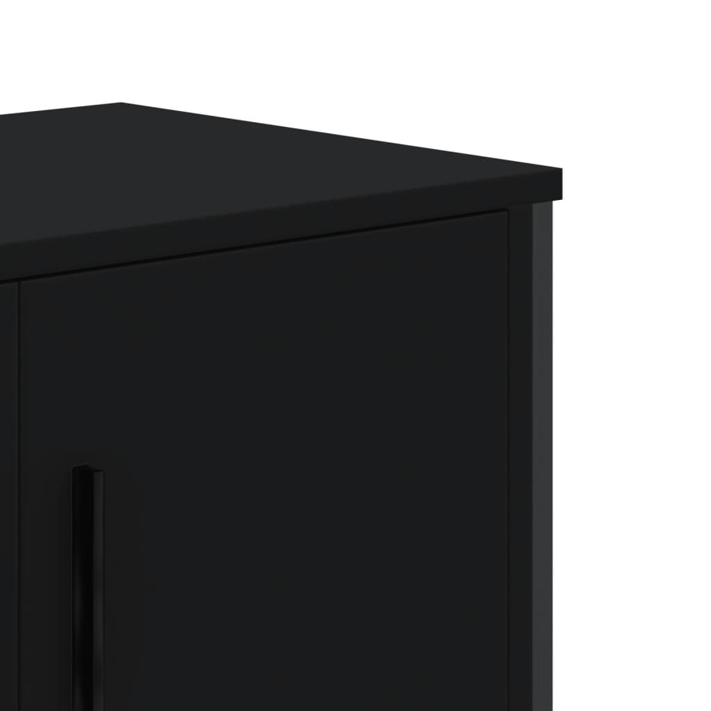 Meuble TV noir 180x34x41 cm bois d'ingénierie - XIOS