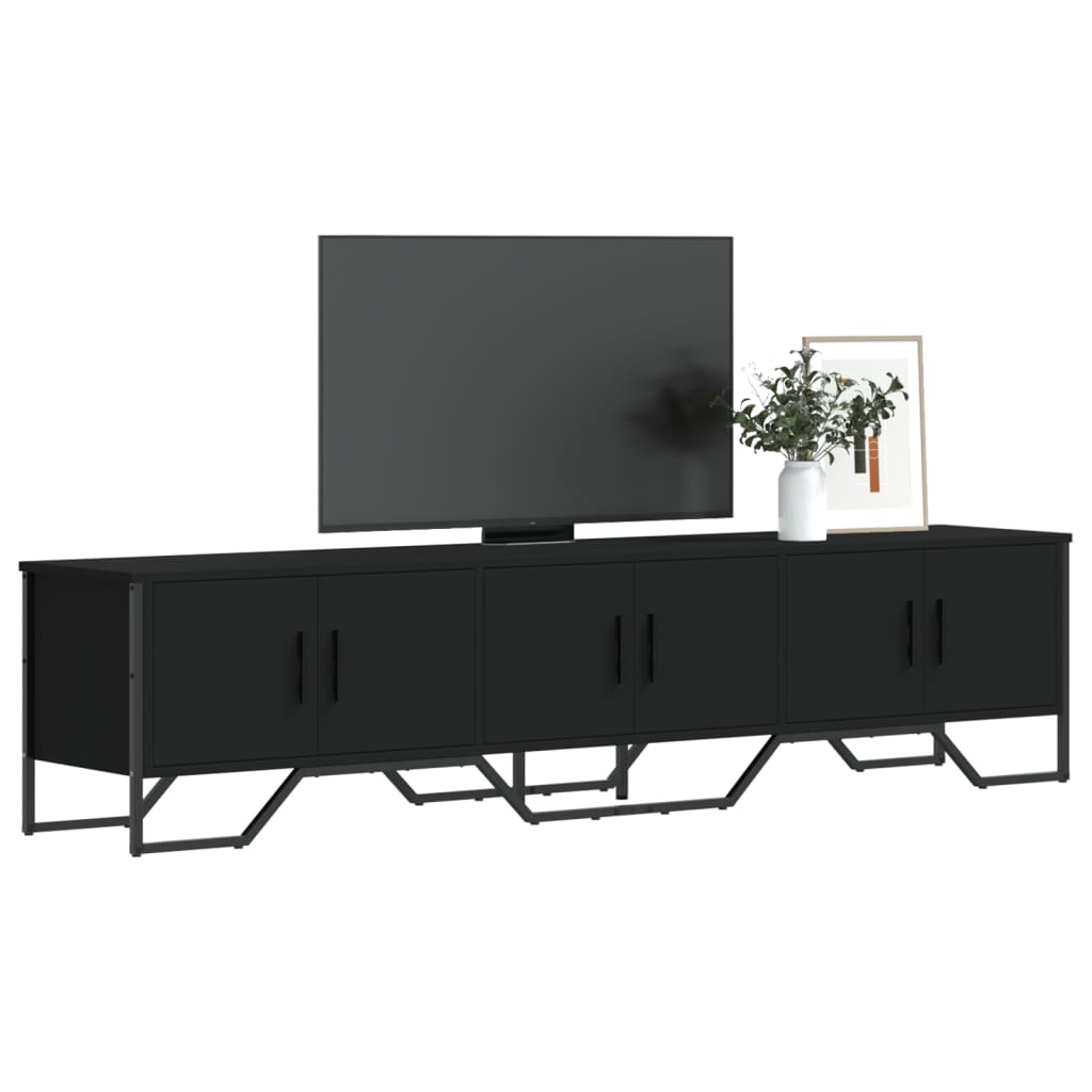 Meuble TV noir 180x34x41 cm bois d'ingénierie - XIOS
