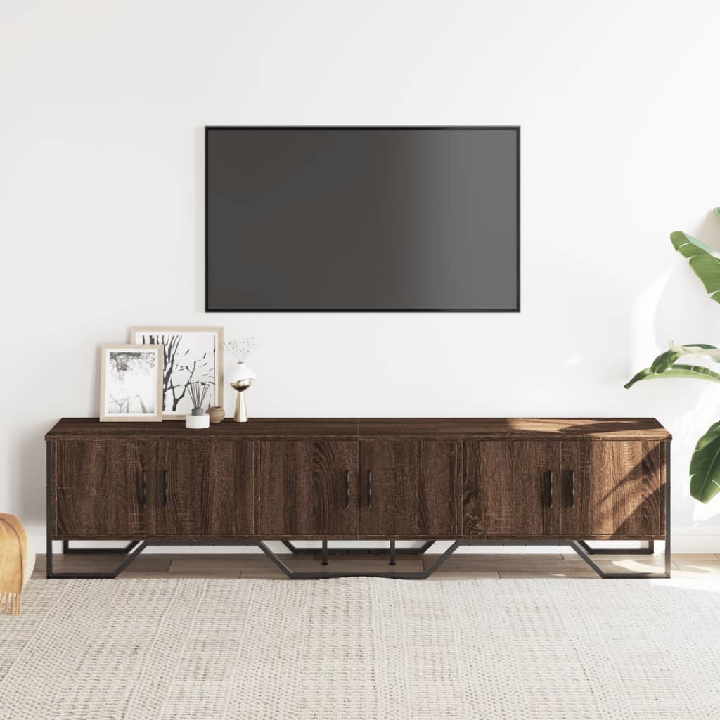 Meuble TV chêne marron 180x34x41 cm bois d'ingénierie - XIOS