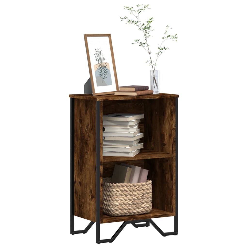 Bibliothèque chêne fumé 50x31x74,5 cm bois d'ingénierie - XIOS