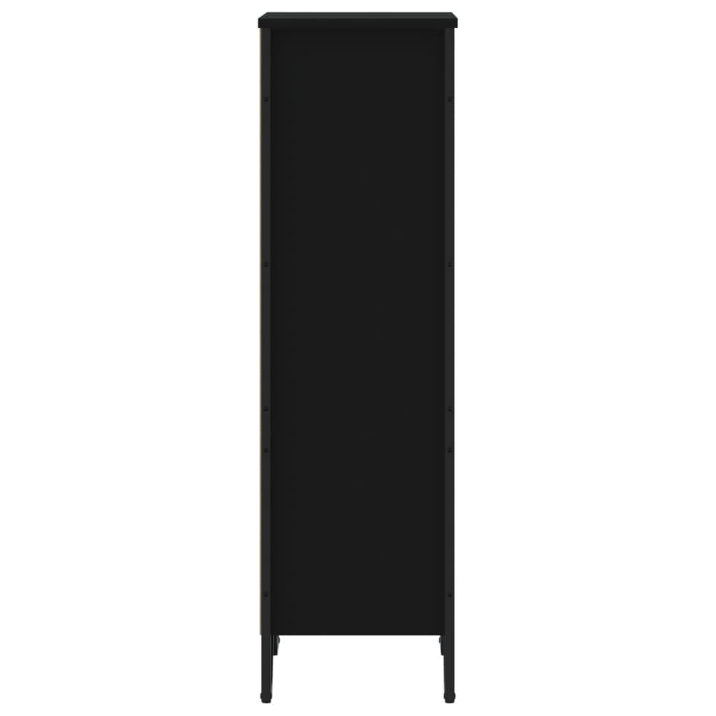 Bibliothèque noir 50x31x106 cm bois d'ingénierie - XIOS