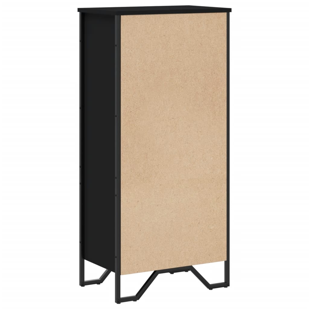 Bibliothèque noir 50x31x106 cm bois d'ingénierie - XIOS