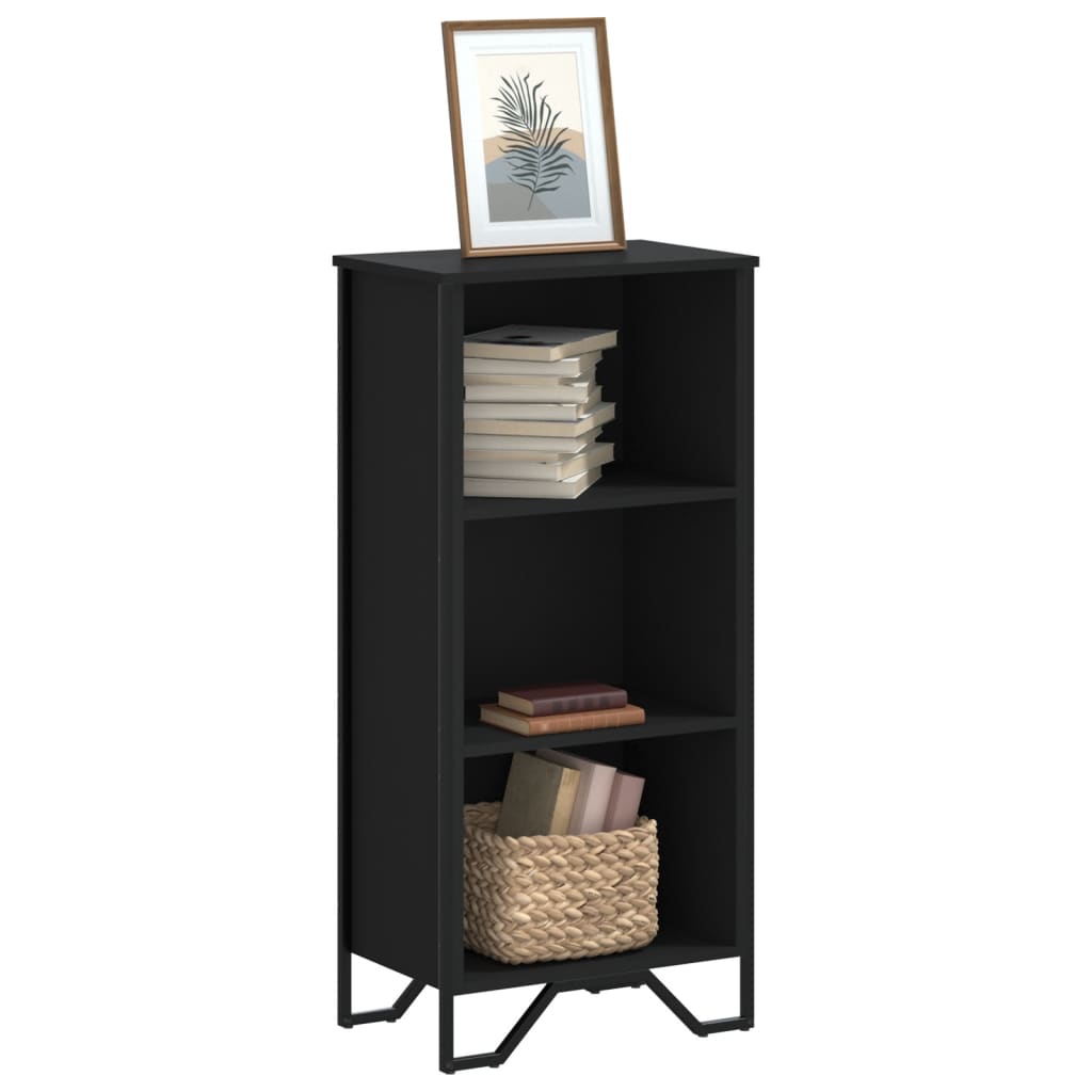 Bibliothèque noir 50x31x106 cm bois d'ingénierie - XIOS