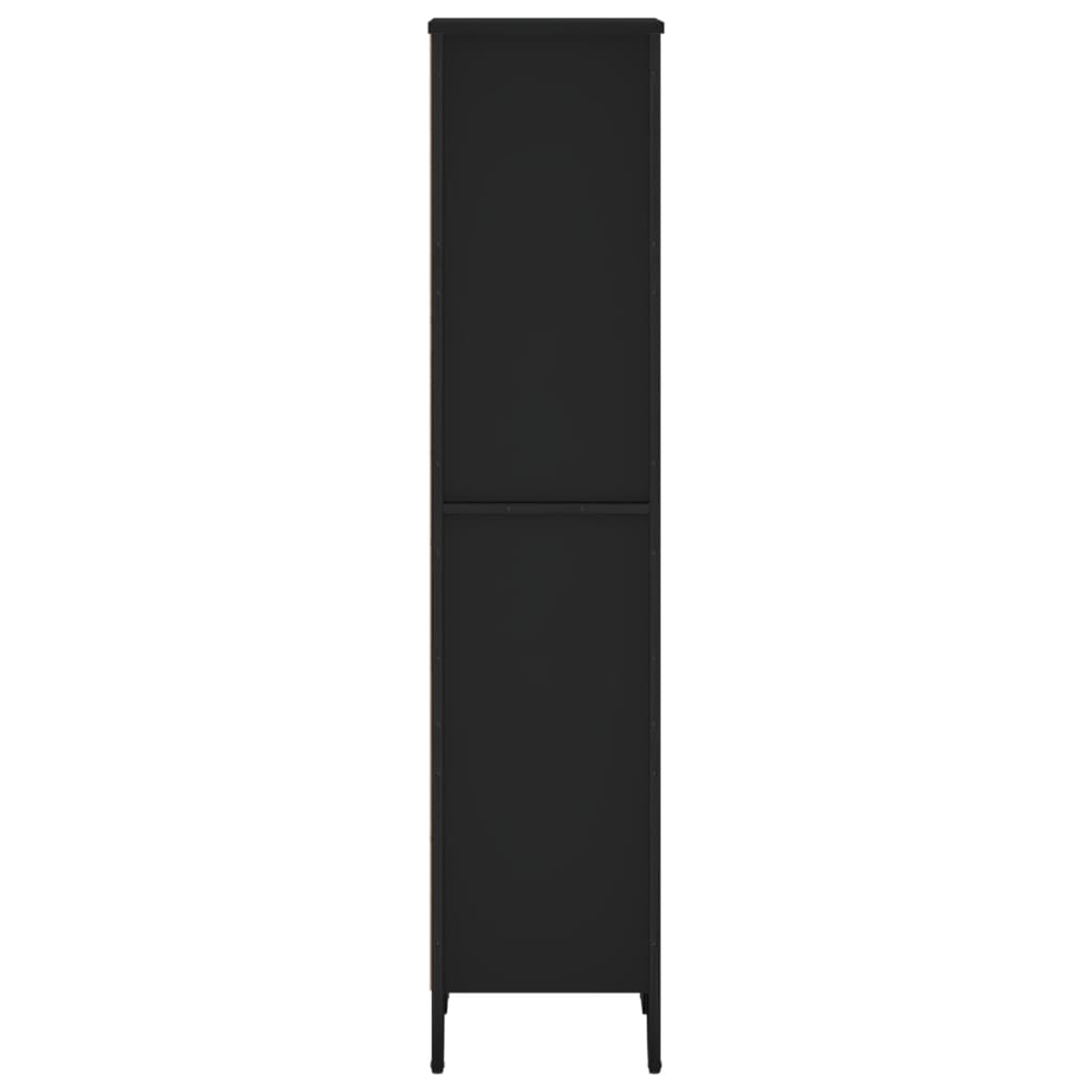 Bibliothèque noir 50x31x137,5 cm bois d'ingénierie - XIOS