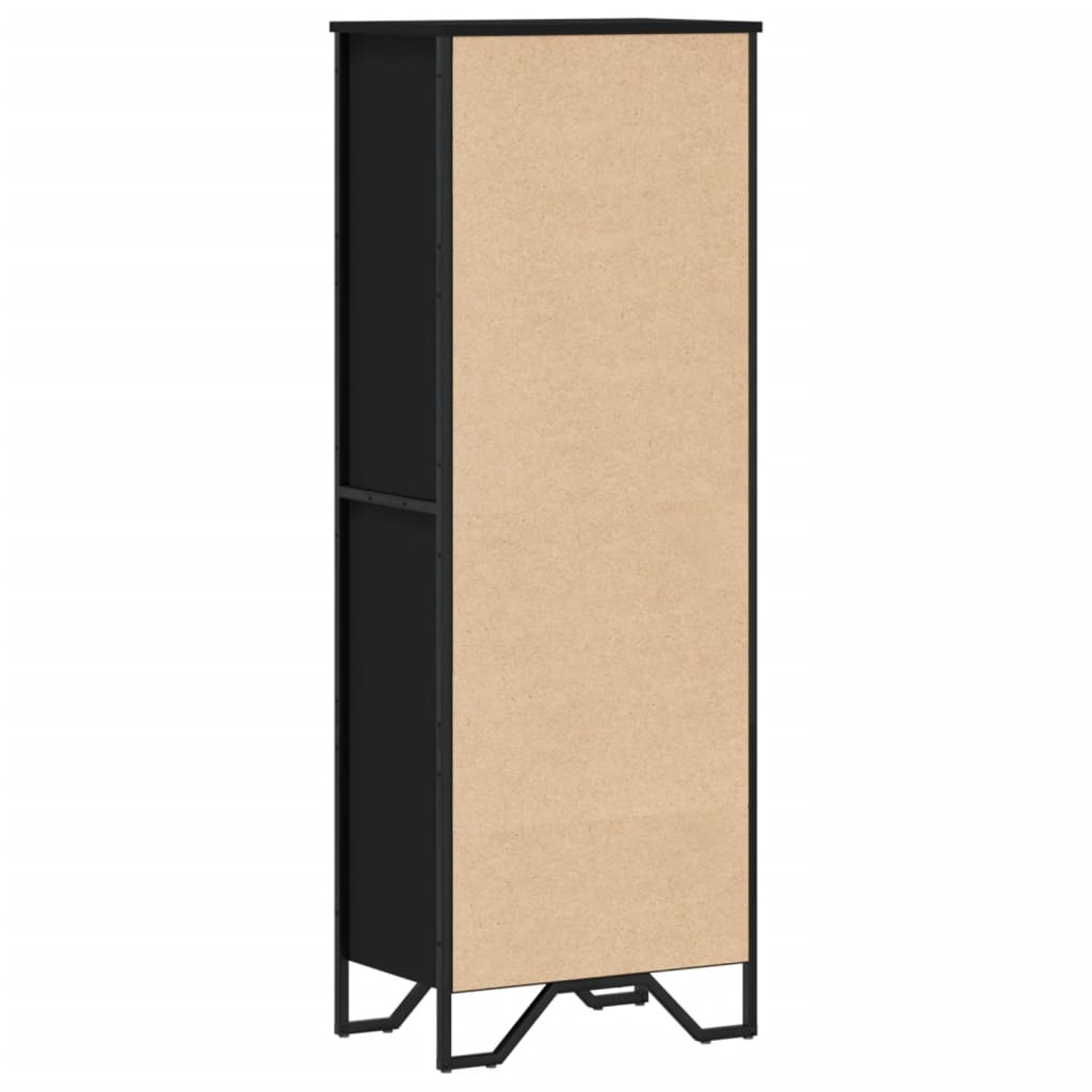 Bibliothèque noir 50x31x137,5 cm bois d'ingénierie - XIOS