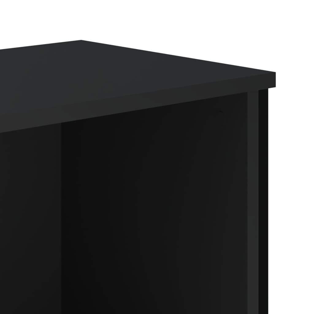 Bibliothèque noir 50x31x137,5 cm bois d'ingénierie - XIOS