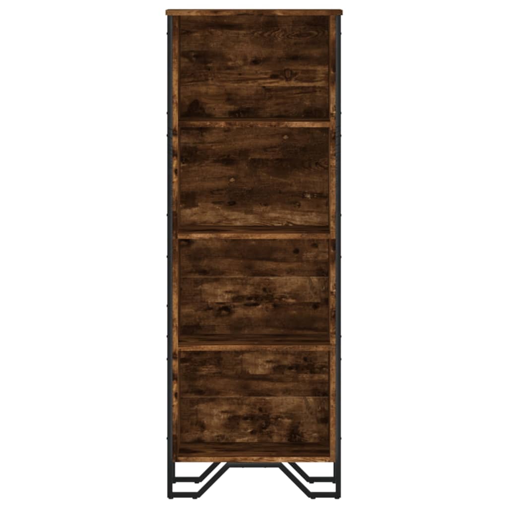 Bibliothèque chêne fumé 50x31x137,5 cm bois d'ingénierie - XIOS