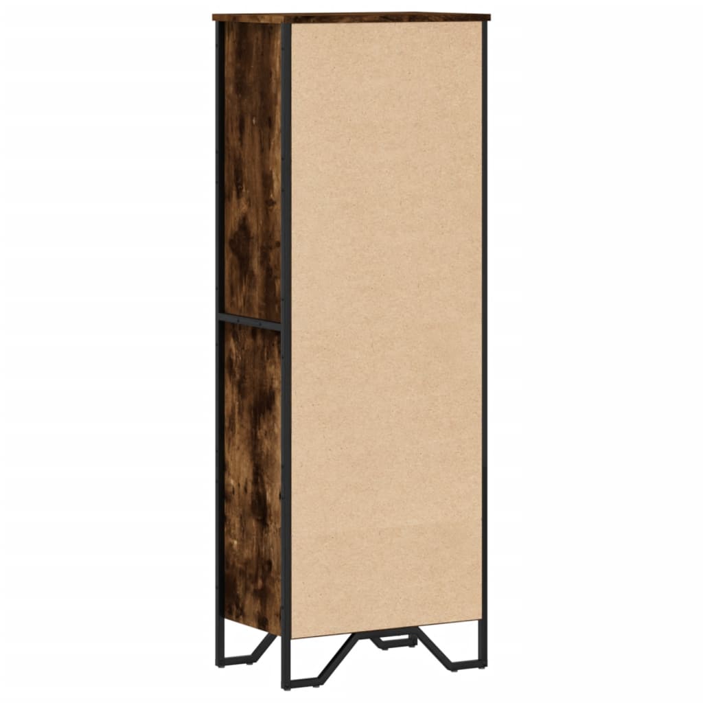 Bibliothèque chêne fumé 50x31x137,5 cm bois d'ingénierie - XIOS