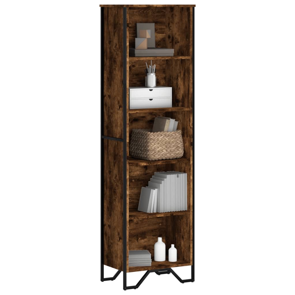Bibliothèque chêne fumé 50x31x169 cm bois d'ingénierie - XIOS