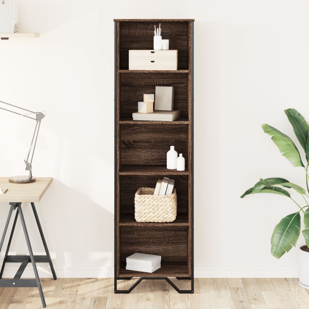 Bibliothèque chêne marron 50x31x169 cm bois d'ingénierie - XIOS