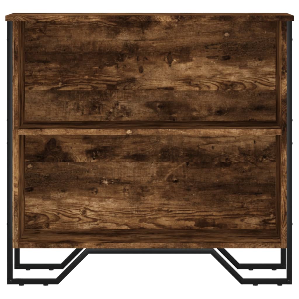 Bibliothèque chêne fumé 80x31x74,5 cm bois d'ingénierie - XIOS