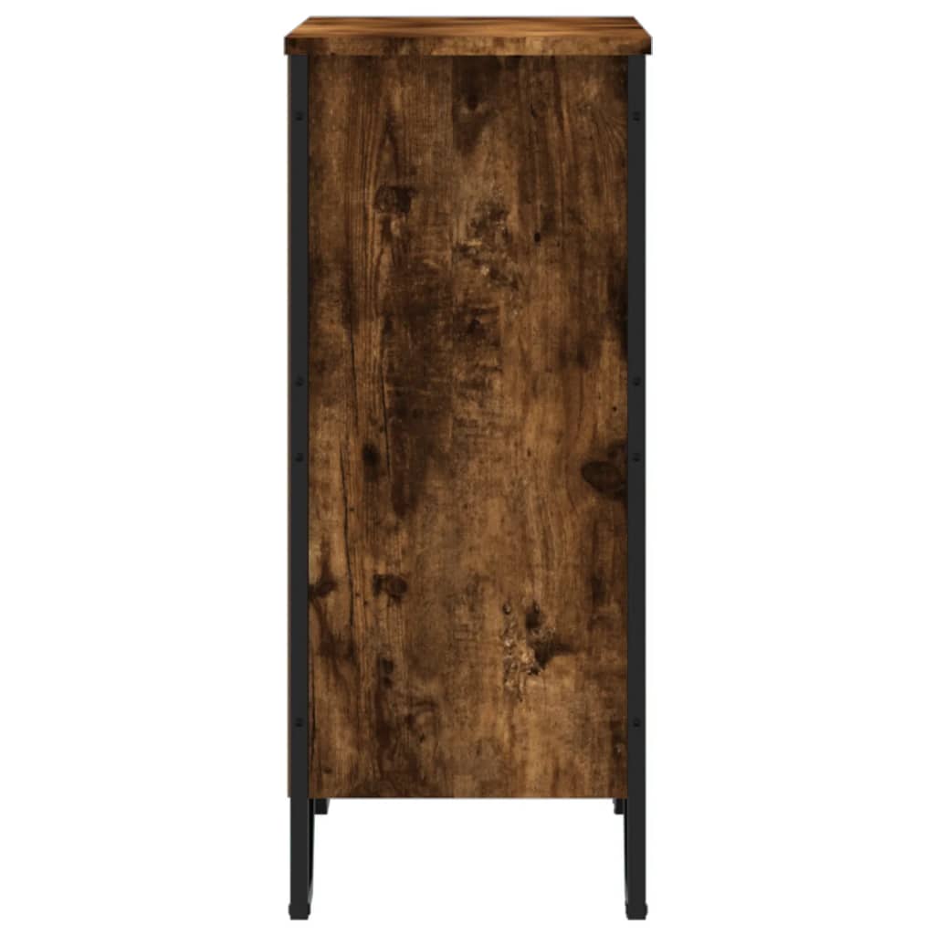Bibliothèque chêne fumé 80x31x74,5 cm bois d'ingénierie - XIOS