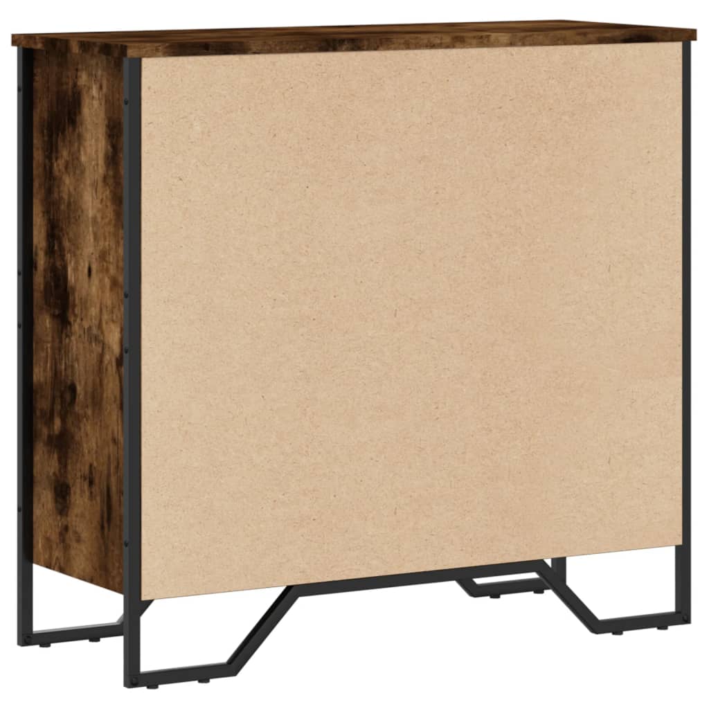 Bibliothèque chêne fumé 80x31x74,5 cm bois d'ingénierie - XIOS