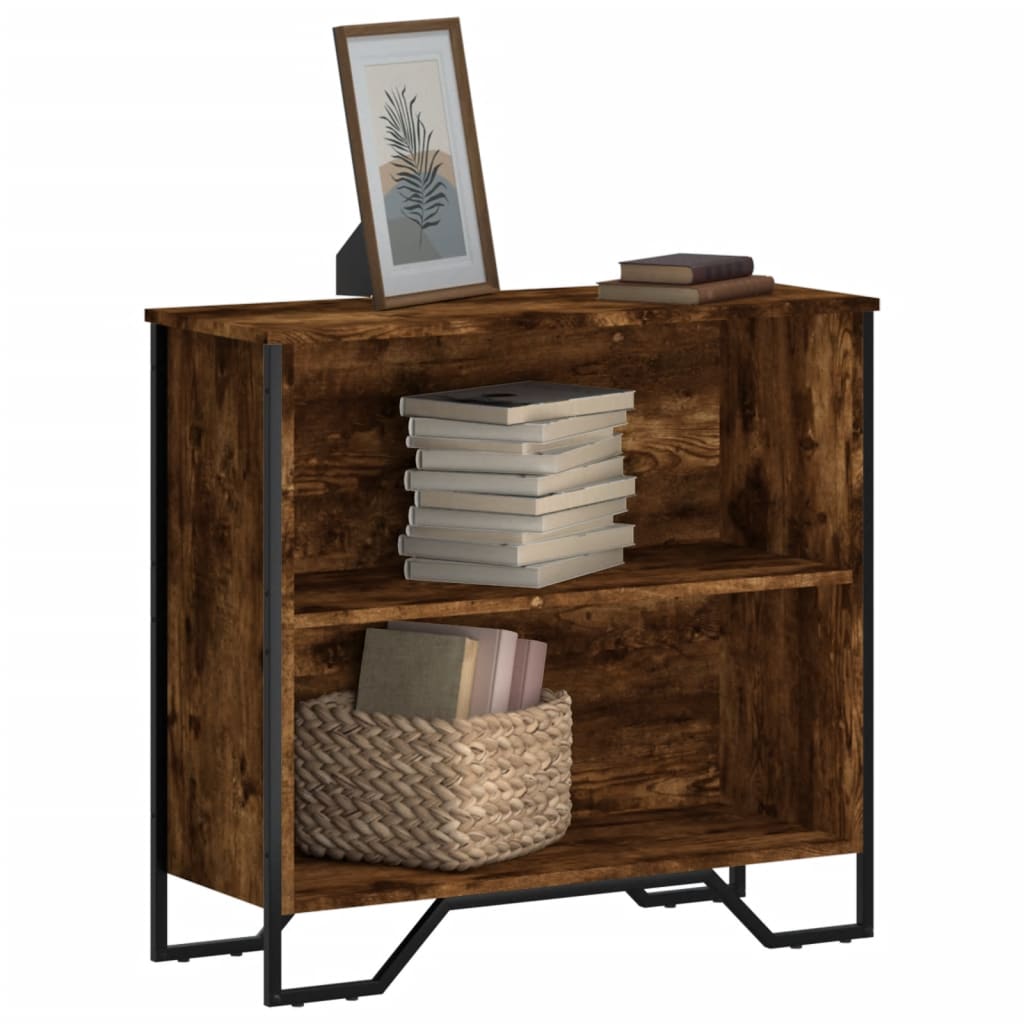 Bibliothèque chêne fumé 80x31x74,5 cm bois d'ingénierie - XIOS