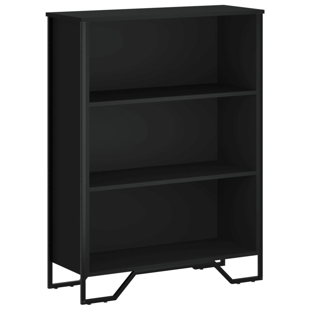 Bibliothèque noir 80x31x106 cm bois d'ingénierie - XIOS