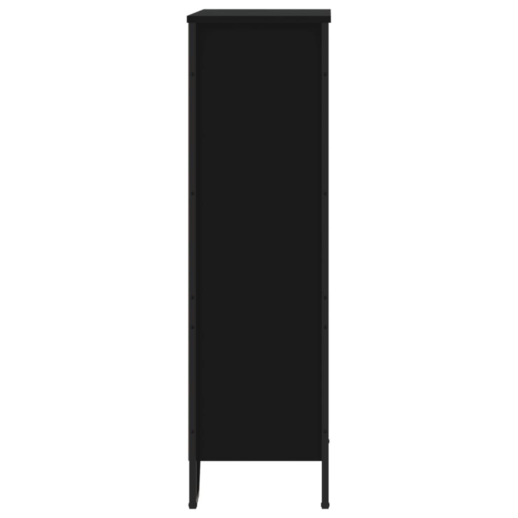 Bibliothèque noir 80x31x106 cm bois d'ingénierie - XIOS