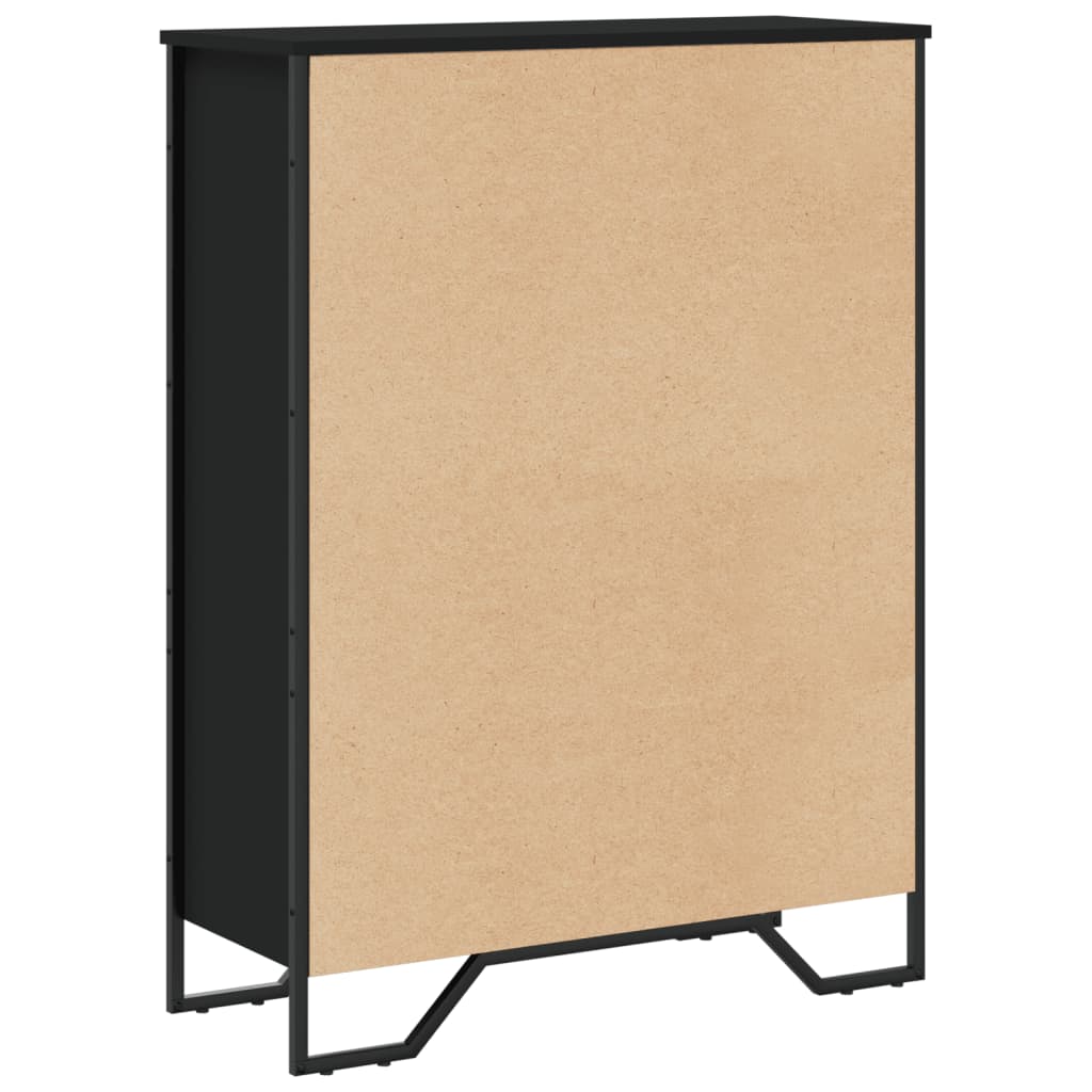 Bibliothèque noir 80x31x106 cm bois d'ingénierie - XIOS
