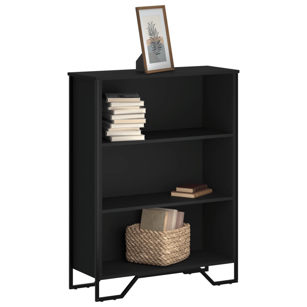 Bibliothèque noir 80x31x106 cm bois d'ingénierie - XIOS