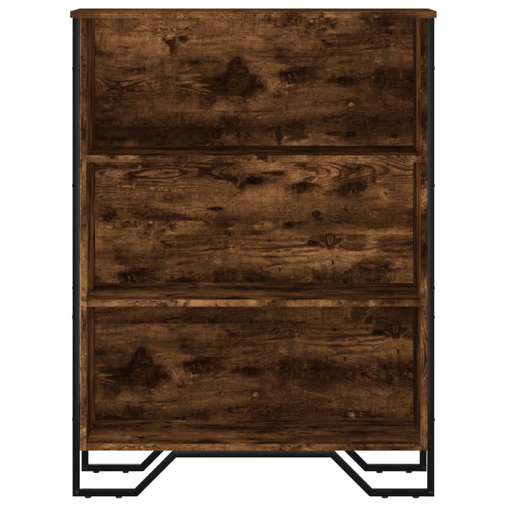 Bibliothèque chêne fumé 80x31x106 cm bois d'ingénierie - XIOS