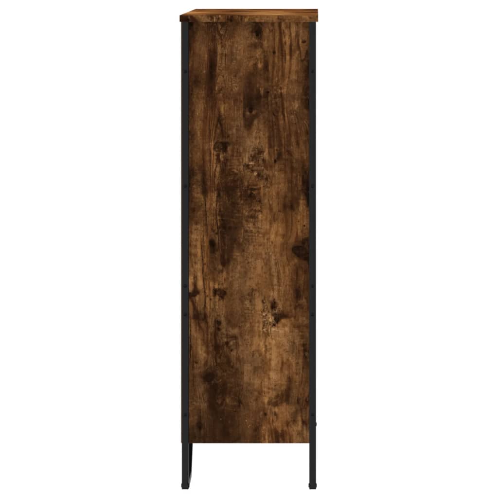 Bibliothèque chêne fumé 80x31x106 cm bois d'ingénierie - XIOS