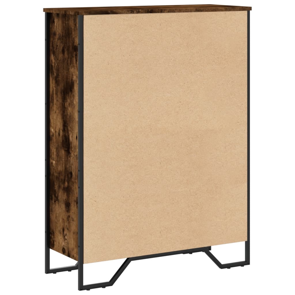 Bibliothèque chêne fumé 80x31x106 cm bois d'ingénierie - XIOS