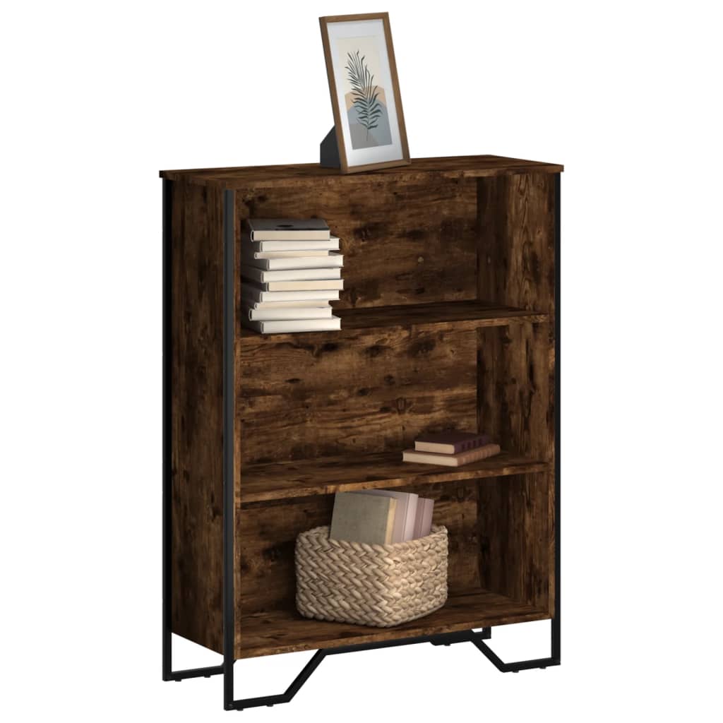 Bibliothèque chêne fumé 80x31x106 cm bois d'ingénierie - XIOS