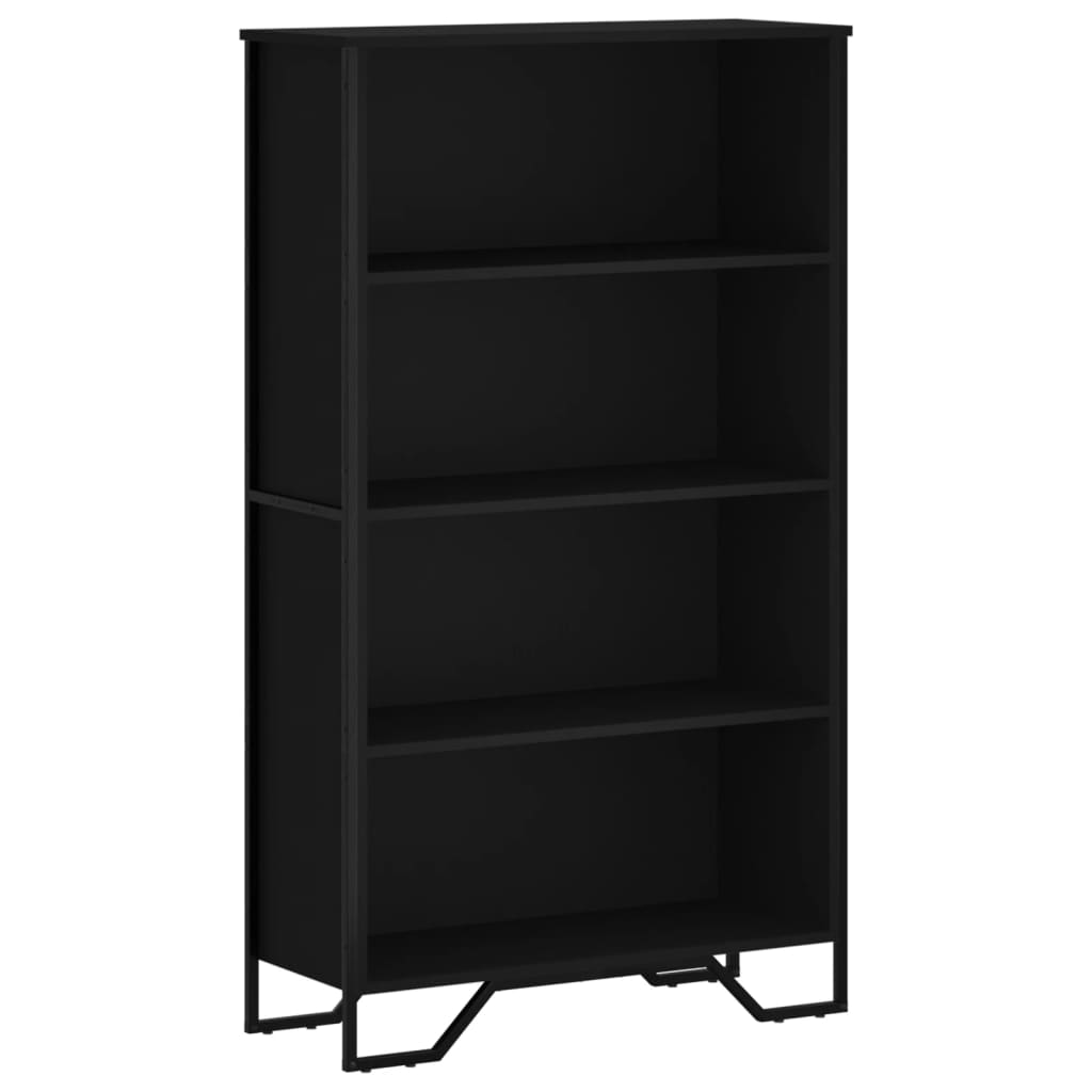 Bibliothèque noir 80x31x137,5 cm bois d'ingénierie - XIOS