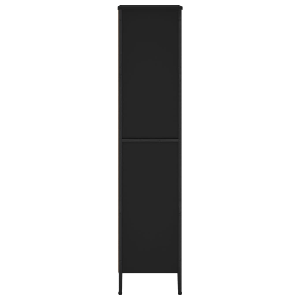 Bibliothèque noir 80x31x137,5 cm bois d'ingénierie - XIOS