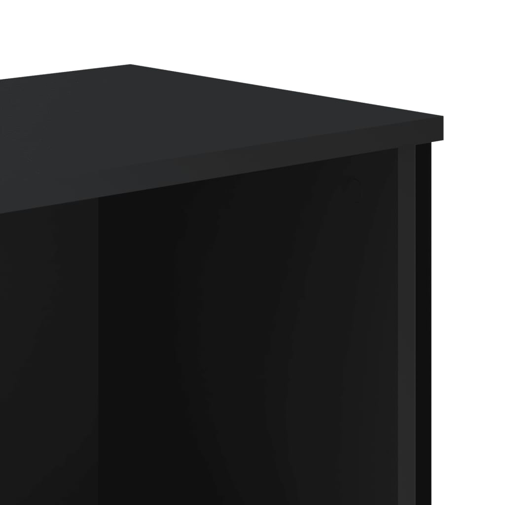 Bibliothèque noir 80x31x137,5 cm bois d'ingénierie - XIOS