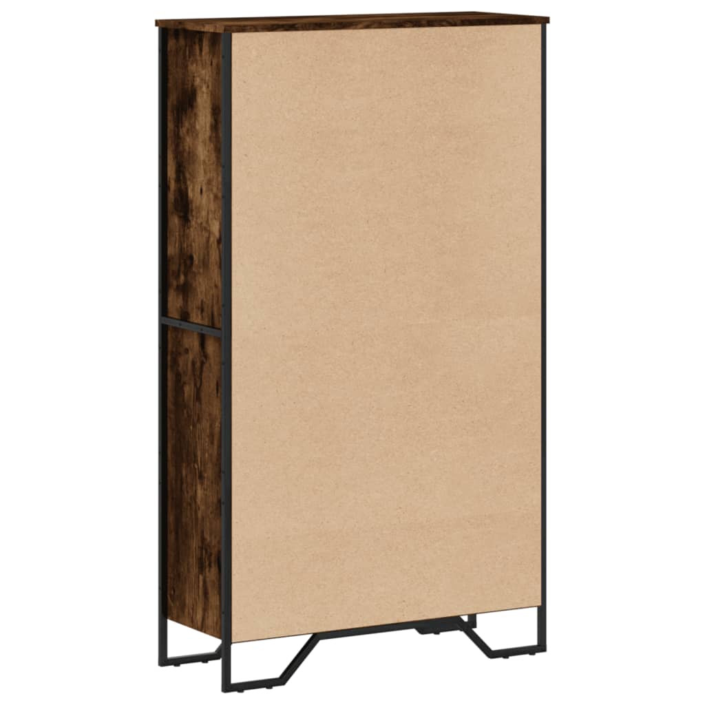 Bibliothèque chêne fumé 80x31x137,5 cm bois d'ingénierie - XIOS