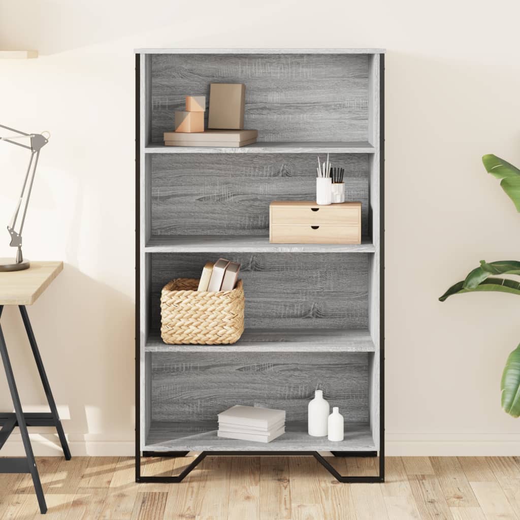 Bibliothèque sonoma gris 80x31x137,5 cm bois d'ingénierie - XIOS