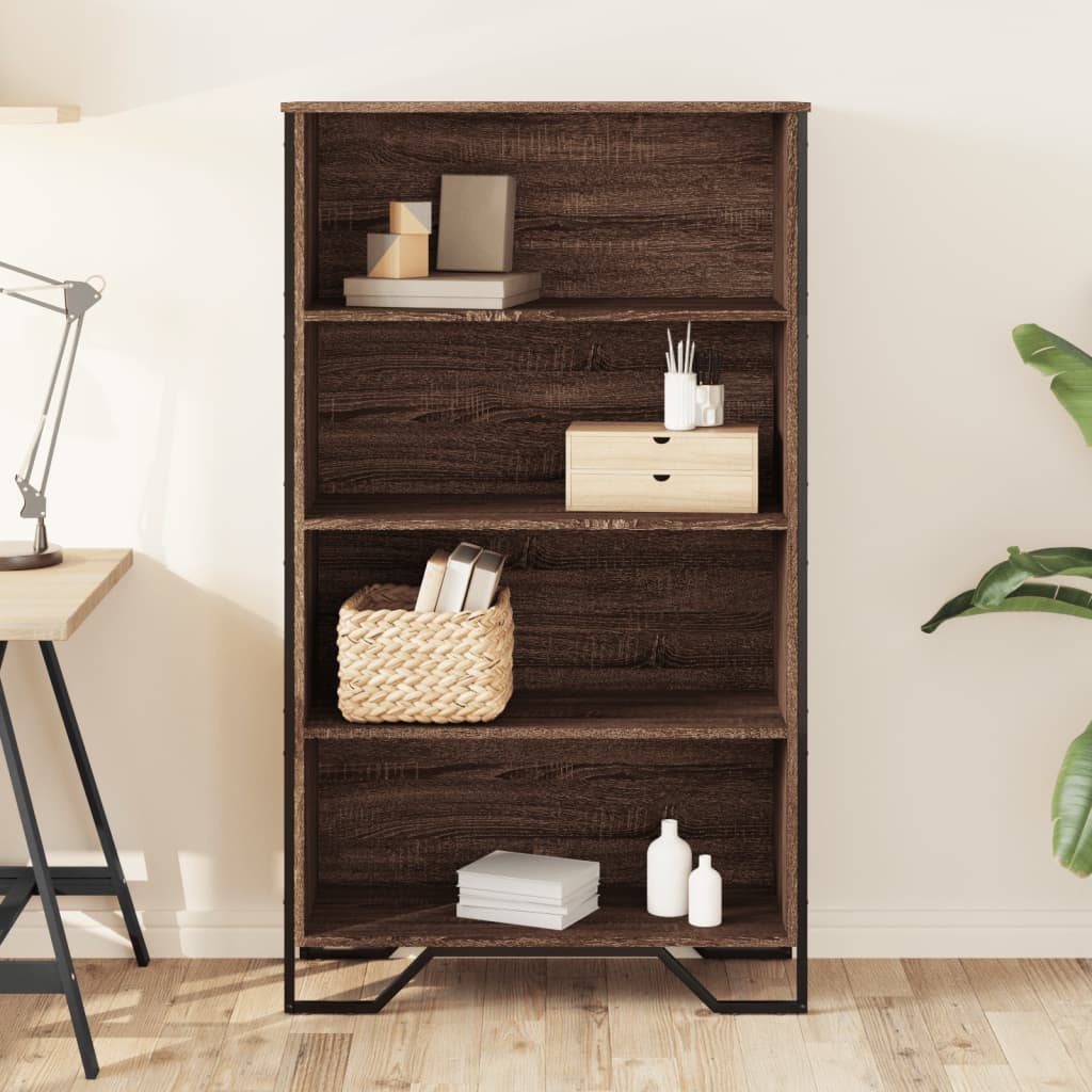 Bibliothèque chêne marron 80x31x137,5 cm bois d'ingénierie - XIOS