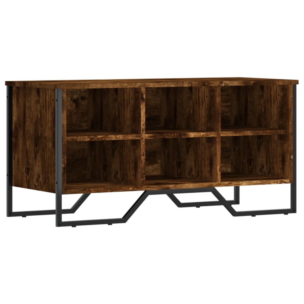 Armoire à chaussures chêne fumé 90x38x45,5 cm bois d'ingénierie - XIOS