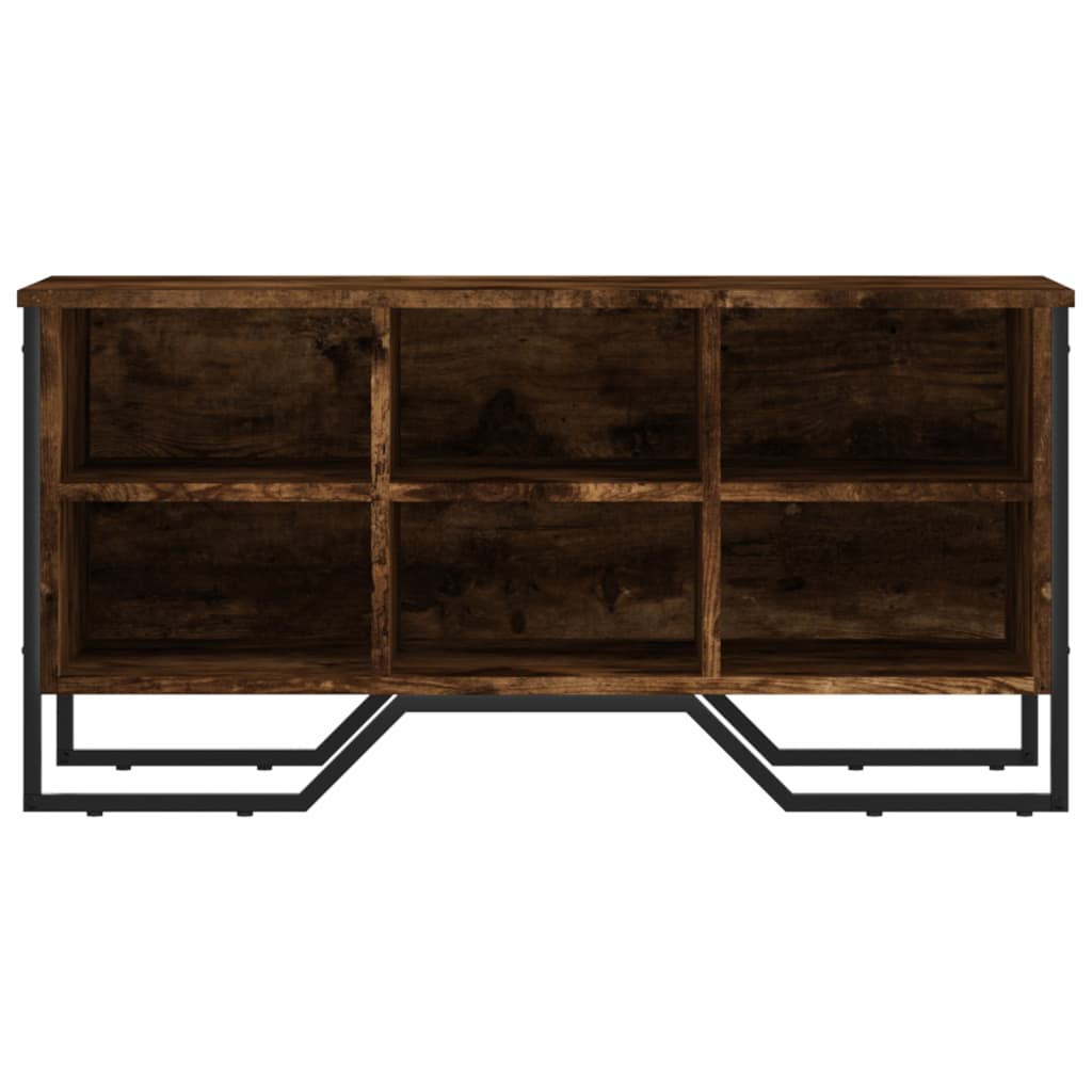 Armoire à chaussures chêne fumé 90x38x45,5 cm bois d'ingénierie - XIOS