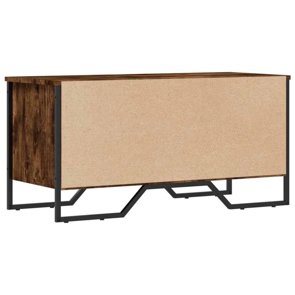 Armoire à chaussures chêne fumé 90x38x45,5 cm bois d'ingénierie - XIOS