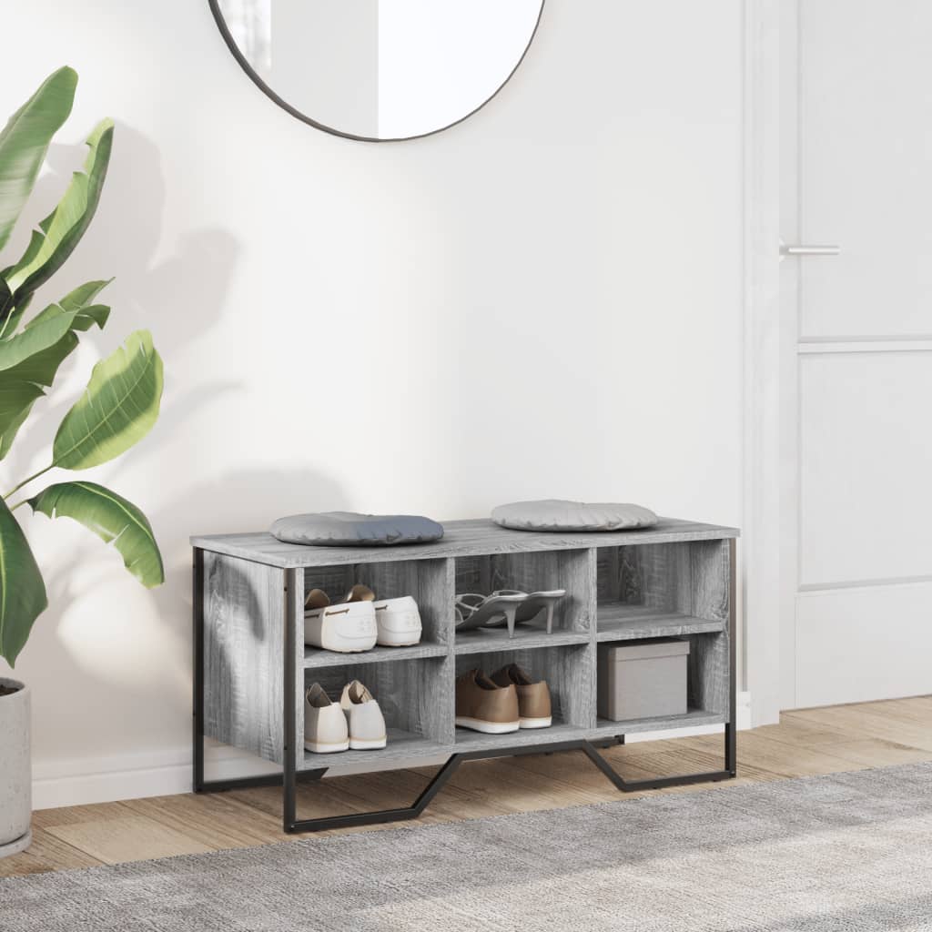 Armoire à chaussures sonoma gris 90x38x45,5cm bois d'ingénierie - XIOS