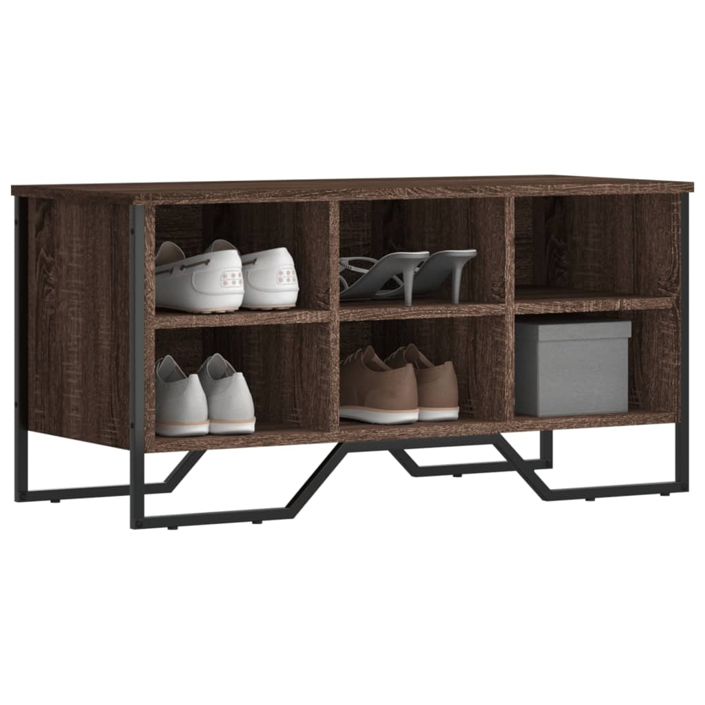 Armoire à chaussures chêne marron 90x38x45,5 cm bois ingénierie - XIOS