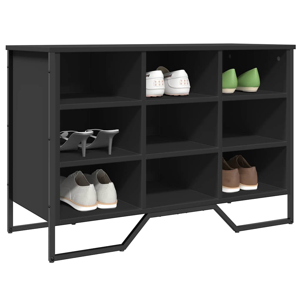 Armoire à chaussures noir 90x38x61,5 cm bois d'ingénierie - XIOS
