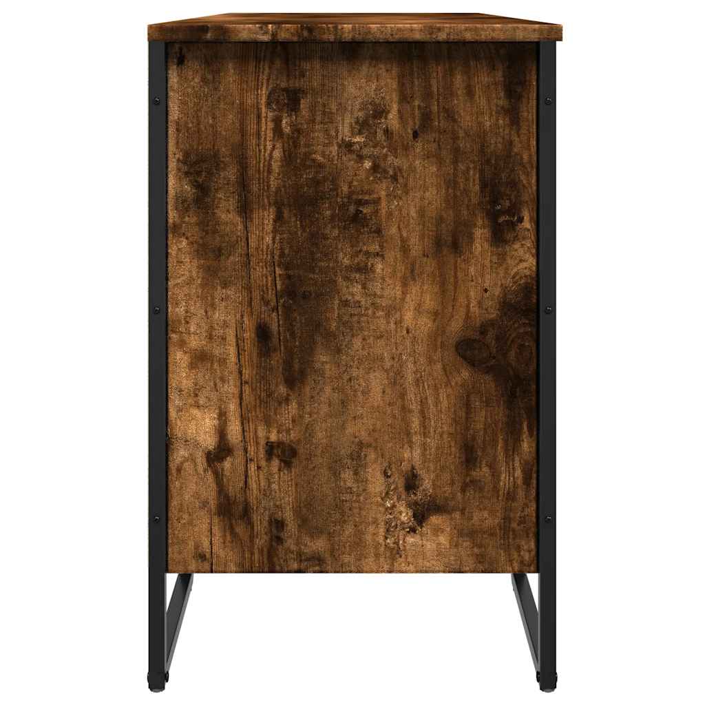 Armoire à chaussures chêne fumé 90x38x61,5 cm bois d'ingénierie - XIOS