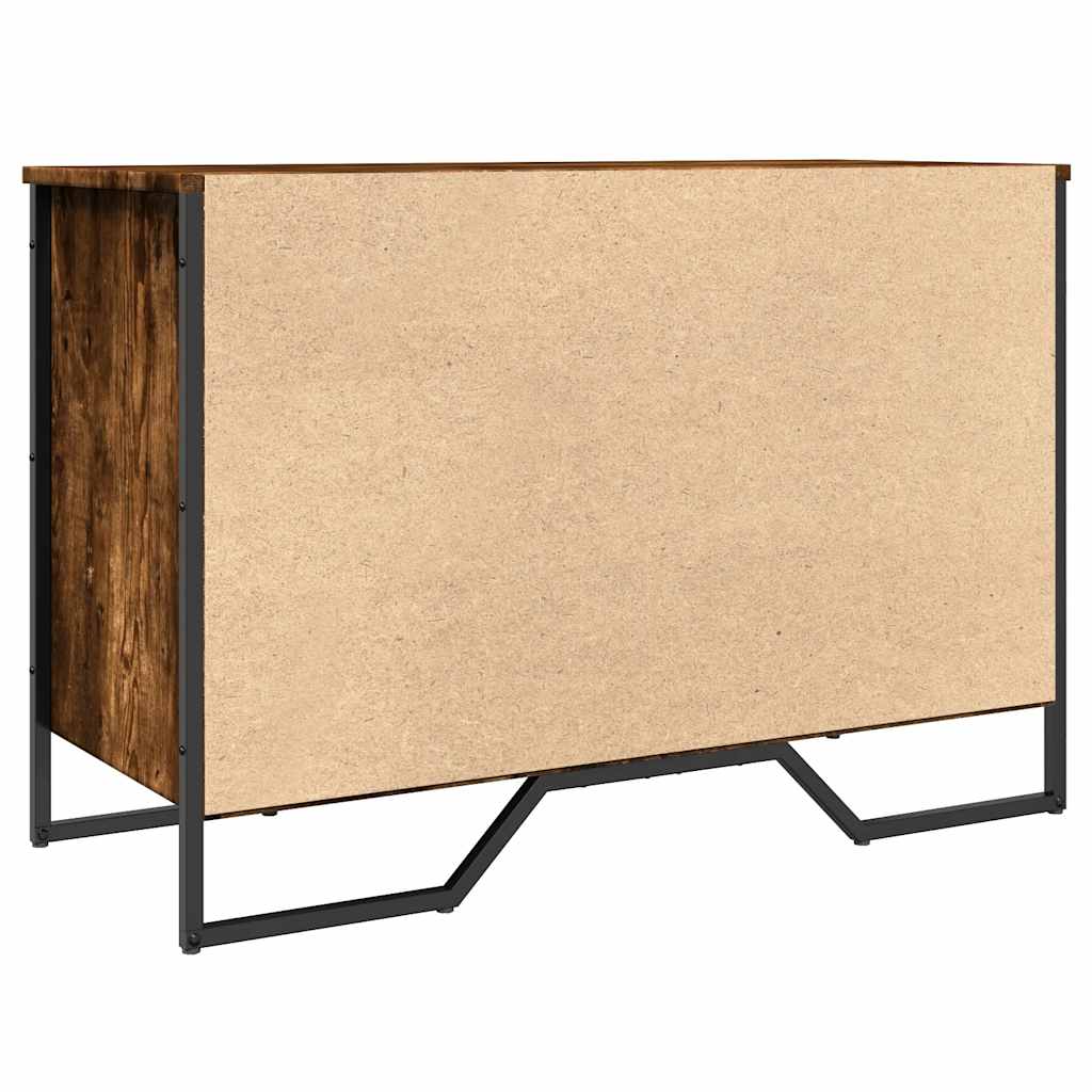 Armoire à chaussures chêne fumé 90x38x61,5 cm bois d'ingénierie - XIOS