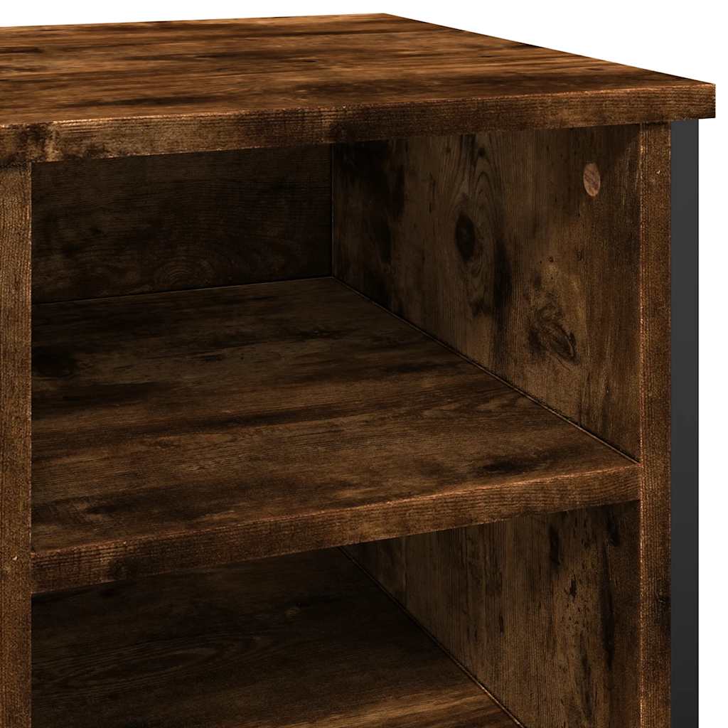 Armoire à chaussures chêne fumé 90x38x61,5 cm bois d'ingénierie - XIOS